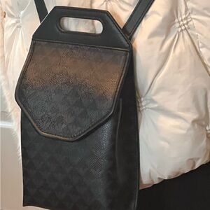 Emporio Armani Black Textured Backpack